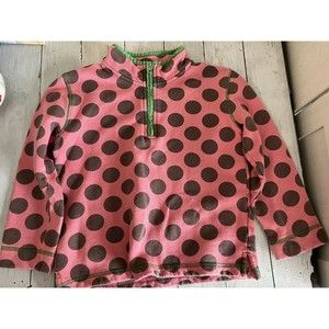 Mini Boden Girl Size 7/8 Polka Dot Piullover Sweatshirt Zipper